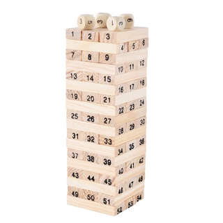 hfz - juego de 54 bloques de construcción para torre de madera, regalos educativos para niños