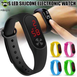 Reloj de pulsera de silicona para hombres y mujeres electrónico colores caramelo relojes LED Casual reloj deportivo (1)