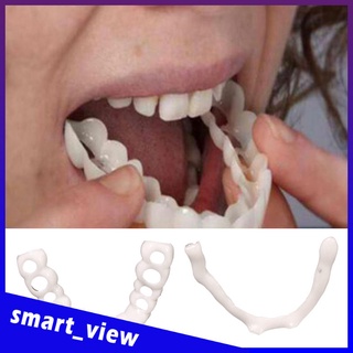 Smart View Store carillas de dientes reutilizables de silicona suave superior e inferior, dientes falsos temporales instantáneos, dientes temporales altos recomendados y