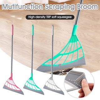 Multifunción Magic Broom 2 en 1 toallitas exprimir fregona de silicona con escobilla para lavar suelo ventana pelo Color aleatorio