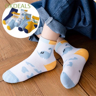 OKDEALS 5 Pairs Breathable Kids Socks Casual Winter Warm Short Ankle Socks Autumn Spring New Fashion Soft Cotton Children Baby Comfortable Cute Cartoon