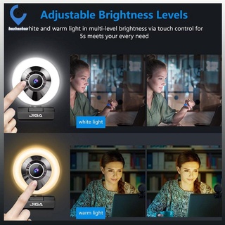Webcam 1080p con micrófono y anillo de luz Web cámara Web Streaming Webcam (3)