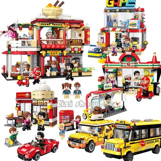 [zs]enlighten city bloques de construcción juguetes de calle minifigura coche compatible legoingly
