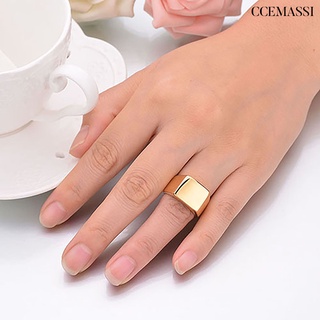Cc anillo de boda de Color sólido decoración de dedo de acero inoxidable hombres banda cuadrada anillo de dedo para fiesta
