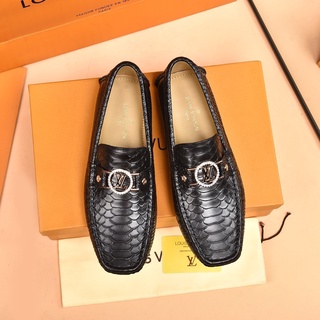 Original 2021 LV Louis Vuitton Hombres Cuero Negro Mocasines Zapatos Eur Tamaño : 38-46 001406