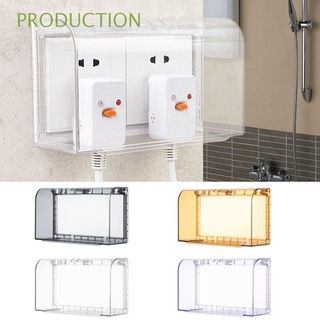 PRODUCTION Transparent Socket Protector 86 type Double Sockets Electric Plug Cover Splash Box Heightened Waterproof Bathroom Supplies Power Outlet Switch protection box/Multicolor