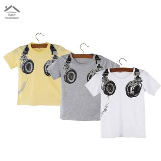 Niño Niños Verano Auriculares De Manga Corta Tops Blusas Camiseta Camisetas Ropa
