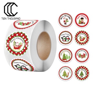 (navidad) 500 unids/rollo autoadhesivo Pack pegatinas de navidad sello de etiqueta etiqueta decoración