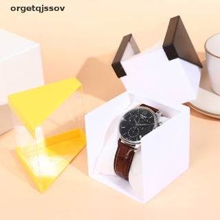 orget - soporte de plástico para pendientes, diseño de joyas, transparente, caja de reloj cl
