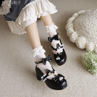 Original Genuine [Stayed Bear] Sweet and Cute Bow Lolita Lolita Single Shoes Women Lo Tea Party Shoes (9)
