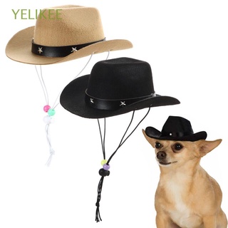 yelikee al aire libre perros gato gorras verano perros gatos headwear mascota perro sombrero accesorios para mascotas foto prop divertido vaquero ajustable sombreros/multicolor