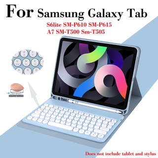 Carcasa Redonda Teclado Bluetooth Para Samsung Galaxy Tab S6 Lite 10.4 SM P610 P615 A7 10.4 2020 T500 T505 Tablet Cubierta Con Ranura Para Bolígrafo
