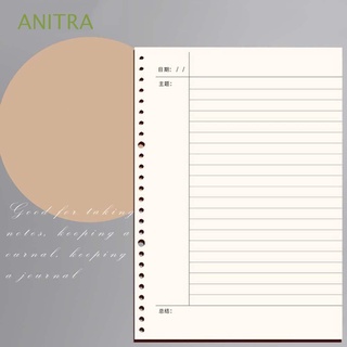 ANITRA A4 A5 B5 Inner Core Paper Cornell Line Page Planner Loose Leaf Notebook 60 Sheets 26 Holes Schedule Grid Paper Stationery Refill Spiral Binder Diary Notepad