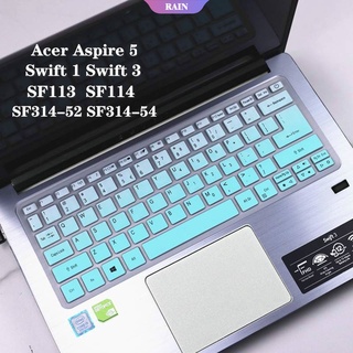 Funda De Silicona Impermeable Para Teclado Acer Aspire 5 Swift 3 SF113 SF314-52 SF314-54/1 SF114-32 14 Pulgadas I5 8250U Notebook [Lluvia]