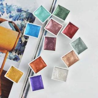 6/12colors conjunto de color de agua sólido metálico oro pigmento pintura para gema estrellada perla pintura acuarelas arte suministros