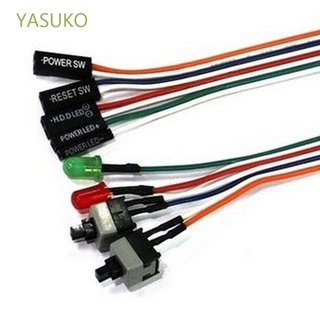 YASUKO Cables de ordenador duraderos HDD LED de reinicio de luz conectores de 65 cm PC de escritorio de la computadora de alimentación en ATX caso interruptor Cable