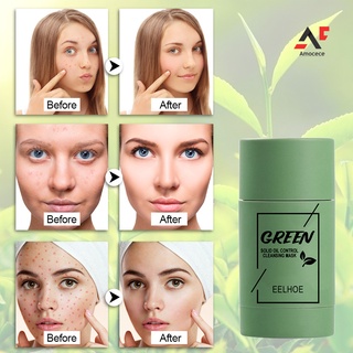 am 40g crema facial control de aceite anti-acné pequeño té verde berenjena removedor de puntos negros cara máscara retráctil poros para el hogar