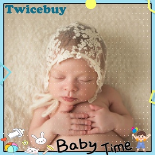 Twicebuy - gorro de algodón con encaje para recién nacido, diseño de fotos de estudio