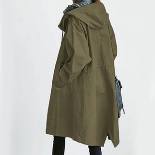 Casual abrigo cortavientos para las mujeres frontal hebilla diseño sudaderas con puño elástico de la mitad de la longitud de la chamarra (5)