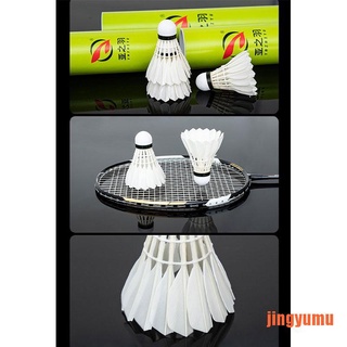 【jingy】3/6/12pcs Badminton Duck Feather Shuttlecock Durable Badminton Ball Train (4)