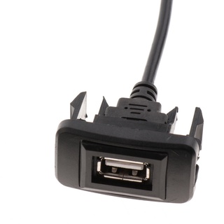 USB Flush Mount Cable W/Buckle Square Dashboard Panel Dash 1 Port Socket 1FT (2)