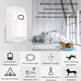 Angus CT60M 433Mhz inalámbrico infrarrojo Detector de alarma PIR Sensor de movimiento Pet inmune Smart Home alarma sistema de seguridad