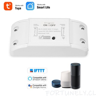 tuya wifi smart switch 10a/2200w interruptor remoto inalámbrico temporizador app control smart home para amazon alexa google home fortunely.cl