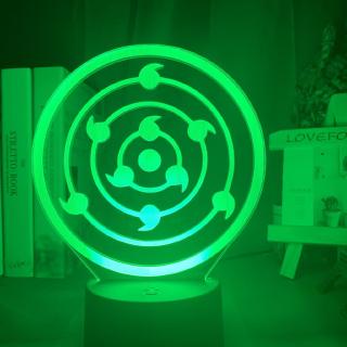 Anime japonés Naruto Rinnegan Sharingan Cool niños luz de noche LED cambio de Color Sensor táctil luz dormitorio lámpara de mesa regalo (3)