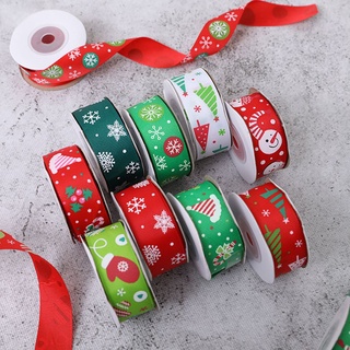 gogoup artesanía accesorios christmasn cinta impresa caja de regalo envoltura grosgrain cintas decoración de tarjeta diy bowknot suministros de fiesta hechos a mano feliz navidad navidad (7)