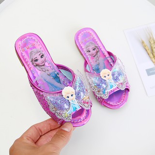 Niñas sandalias niños zapatillas nuevo Frozen Elsa princesa zapatos de verano al aire libre sandalias de suela suave zapatos de bebé de los niños zapatos de playa (4)