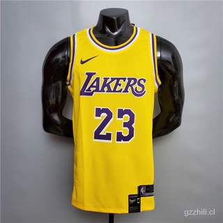 ❤Camisa de baloncesto de baloncesto James #23 Lakers cuello redondo amarillo Nba H8RZ