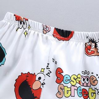 verano bebé niños niñas niños de dibujos animados ropa de dormir conjunto de manga corta blusa tops+pantalones (6)