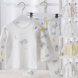 Inn Kids pijama Set para niñas niños bebé Super suave algodón de manga larga ropa de dormir nuevo verano algodón sin hueso