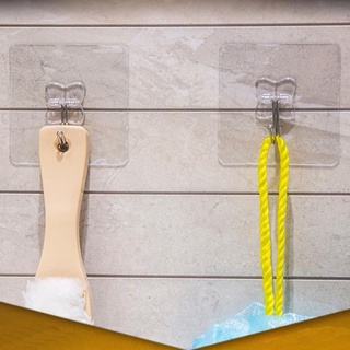 SCHEMYOU 6Pcs Waterproof Seamless Adhesive Hook Bathroom Wall Rack Traceless Hooks Transparent Household Kitchen Holder Strong Home & Living Storage Hanger (6)
