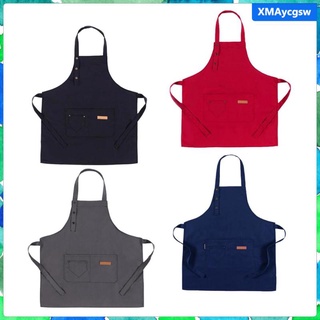 delantal ajustable con bolsillos para cocina, cocina, cocina, chef, unisex, color negro