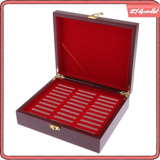 Wooden Coin Case Coin Box Coin Case Coin Cassette Coin Collection Box for 30x Different Commemorative Coins Up to 46 Mm (3)