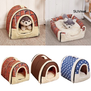 suv- portátil desmontable gatos perro cachorro suave mascota dormir cama cojín casa nidos