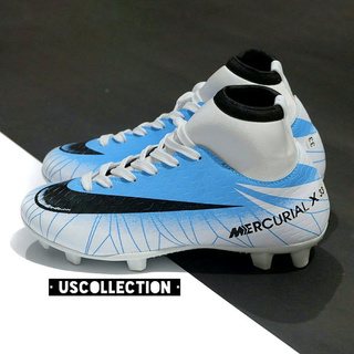 Miliki zapatos MERCURIAL X CR7 fútbol niños blanco azul SWOOSH negro niños bola zapatos