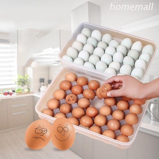 Ho de una sola capa 34 rejilla refrigerador huevo titular caja de almacenamiento de alimentos ahorradores de espacio bandeja de huevo contenedor estante organizador hogar (1)