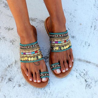 Las mujeres sandalias de las mujeres artesanal sandalias chanclas hechas a mano estilo griego Boho Flip Flop sandalias winwinplus