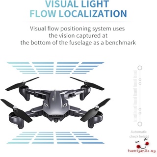 Cuatro ejes aviones XS816 WiFi FPV RC Drone 4K cámara de flujo óptico avión plegable Selfie Drone