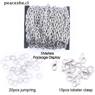[cl] juego de pulseras de 5 m de 2 mm de cadena de broche de langosta diy pulsera collar para hacer joyas materiales [cl] (1)
