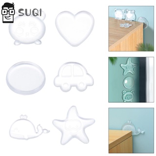 Suqi - Protector de pared de silicona, autoadhesivo, mango de puerta, parachoques, tapón de puerta, refrigerador, Protector de muebles, almohadilla Anti-arañazos