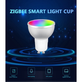 (24 Horas De Entrega) Tuya Zigbee 3.0 Gu10 lámpara Led Inteligente 5w Rgbcw control De Voz trabajo con Alexa Echo plus De Google home (4)