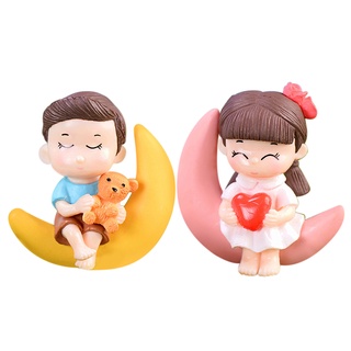 yakhsu 2 piezas Mini muñeca de resina para niños, jardín, bricolaje, Bonsai, adorno miniatura (8)