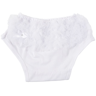 White Baby Girl Ruffle Bloomers Panties Diaper Cover Image S