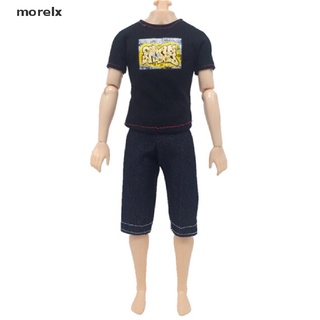 morelx negro t-shirt traje para ken muñeca juguete de dos piezas traje de los niños muñeca de tela juguetes de los niños cl