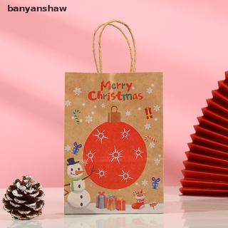 banyanshaw 1/12 bolsas de papel kraft bolsas de regalo de navidad con mango de galletas bolsas de embalaje cl