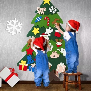 DIY Fieltro Árbol De Navidad Decoraciones Año Nuevo Niños Juguetes Puerta Colgante De Pared Adornos Para Decoración Del Hogar