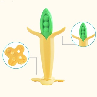 Bebé Plátano En Forma De Maíz Mordedor De Grado Alimenticio De Silicona Libre De BPA Seguro Durable Mango Diseño 3D Molar Juguetes (8)